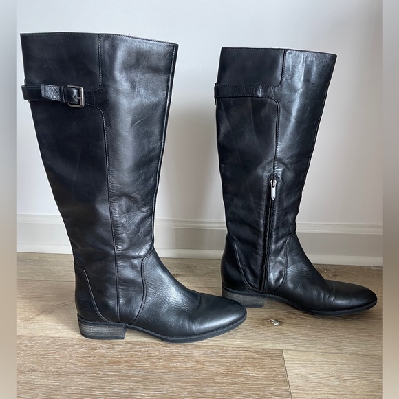 Sam Edelman Patton Black Leather Riding Knee Boot Size 9 - Picture 2 of 12